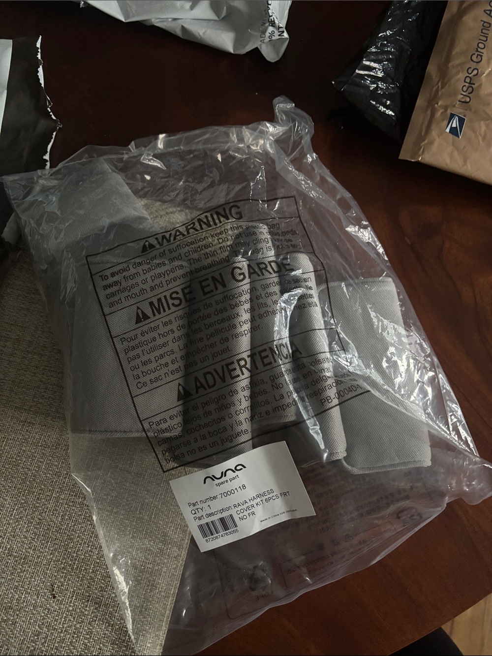 Nuna Rava Gray Replacement Harness Pads - Frost